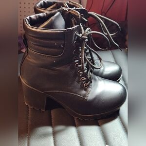 Forever 21 Black Lace-Up Boots